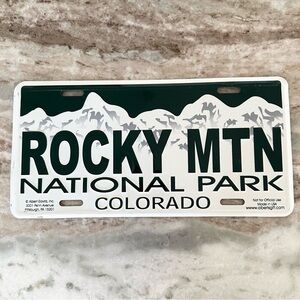 Rocky Mountain National Park Colorado License Plate Souvenir/ Novelty Gift